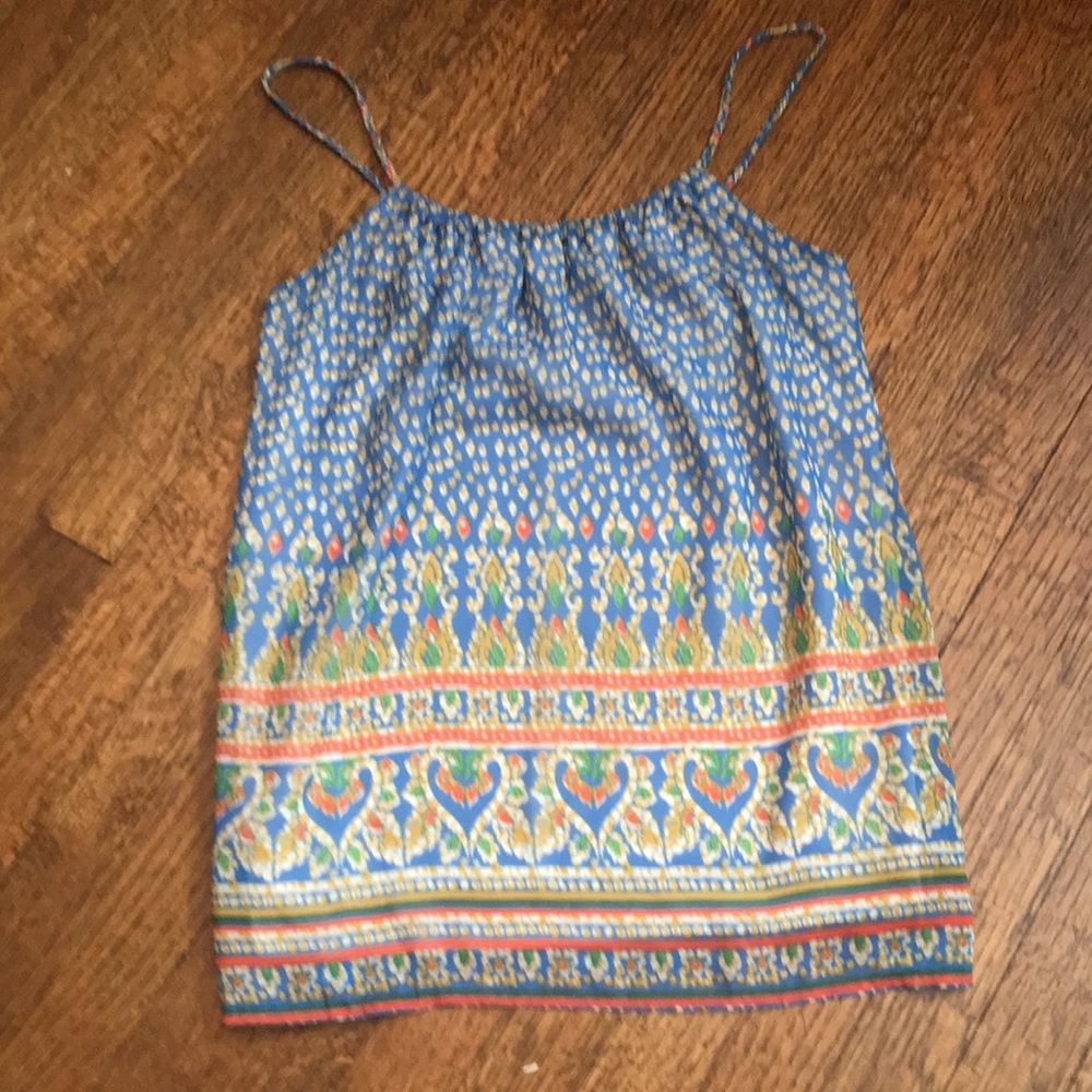 Blue printed tank top